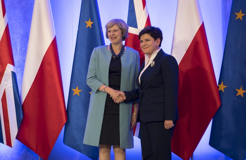 Theresa May and Polish PM